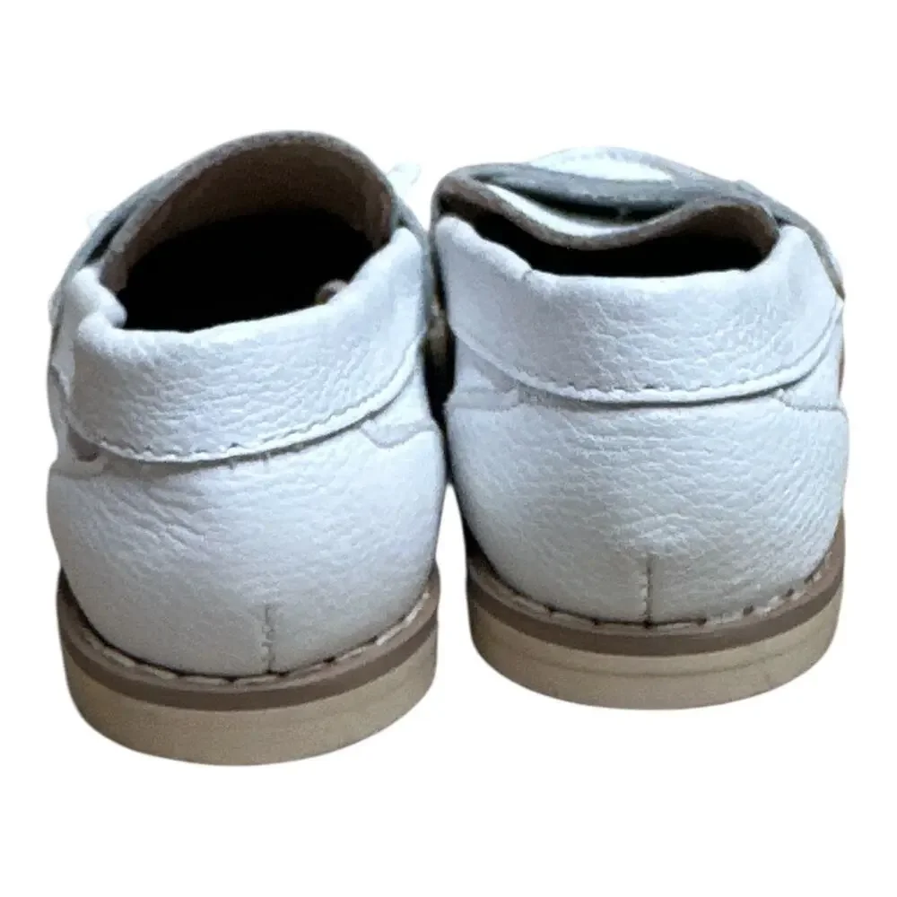 JANIE AND JACK White Leather Fringe Loafer Flats Toddler Size 6